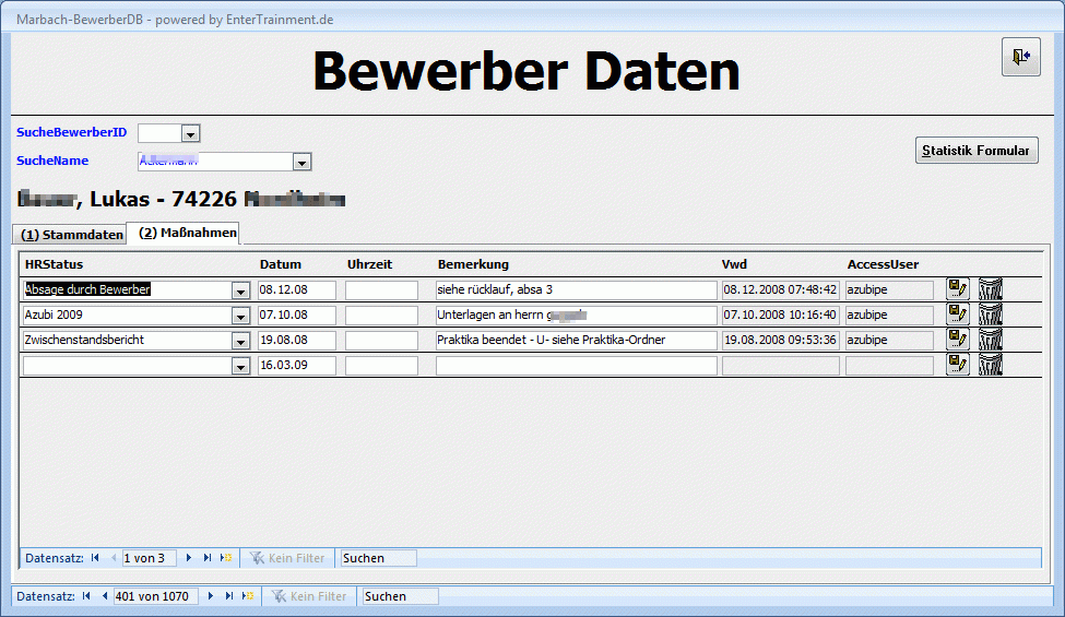 Bewerbermanagement Programm Maßnahmen